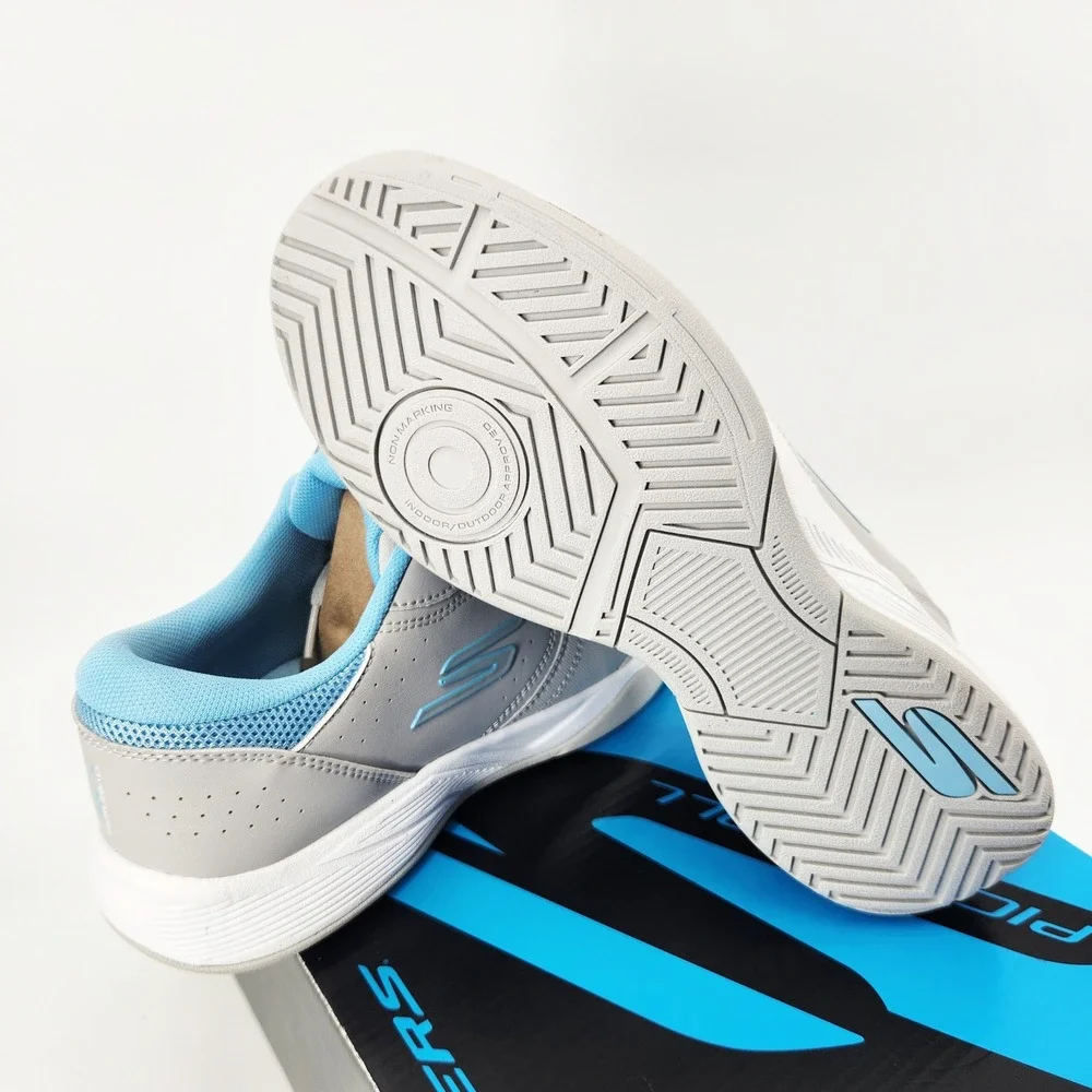 Skechers‎ Viper Court Smash Pickleball Shoes Gray Blue 172072 GYBL Womens 10